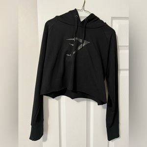 Gymshark black cropped hoodie. Size L. Brand new with tags.